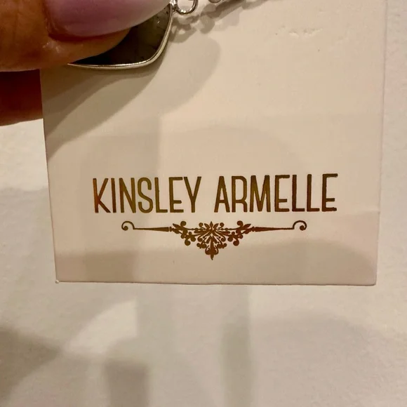 Kinsley Armelle Silver and Olive Earrings - Picture 3 of 3